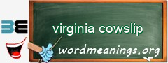 WordMeaning blackboard for virginia cowslip